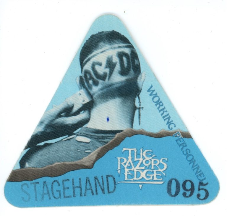 AC/DC Razors Edge Working Backstage Pass - 1991 Hard Rock Music Tour