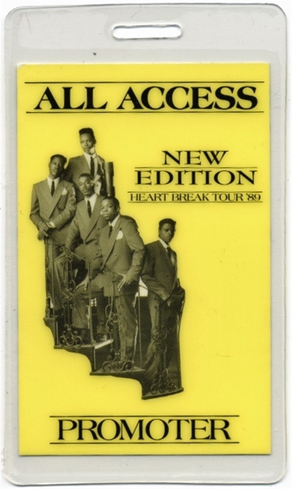 New Edition 1989 Concert Laminated Backstage Pass Heart Break Tour