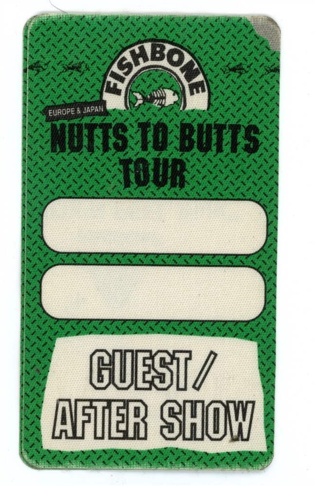 Fishbone Authentic Concert Guest Backstage Pass Green - 1994 Nutt To Butts Tour