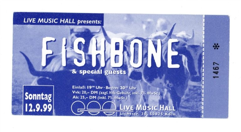 Fishbone Authentic Concert UNUSED Ticket - 1999 Tour