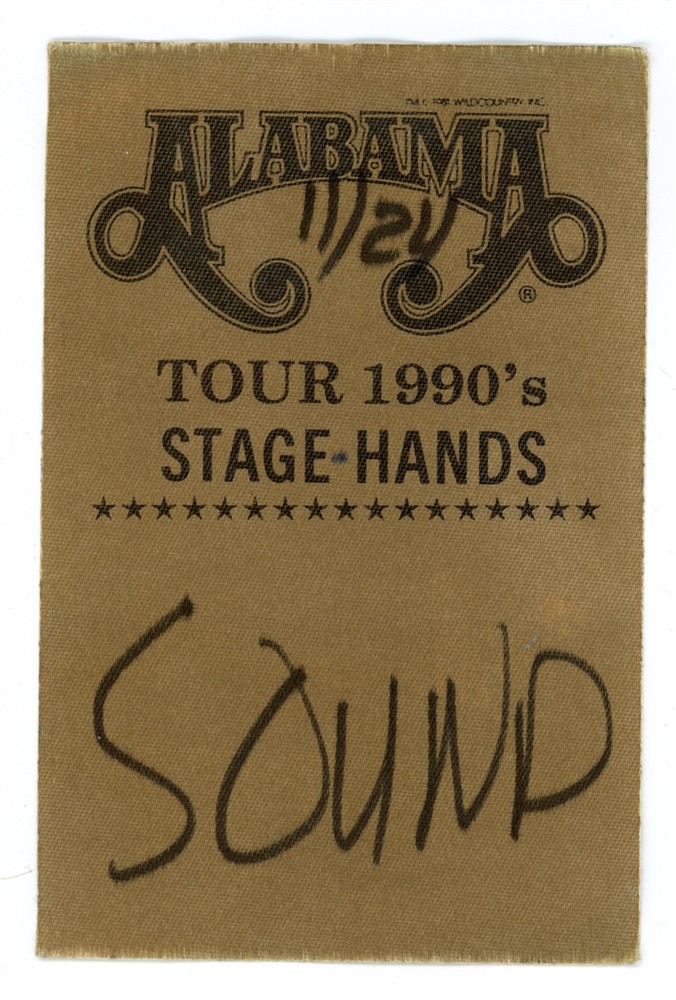 Alabama Stage Hands Backstage Pass - 1990 Tour