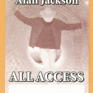 Alan Jackson 2003 Concert Tour ALL ACCESS Backstage Pass
