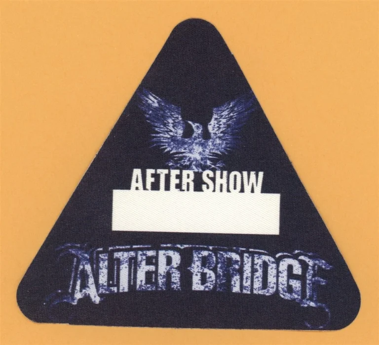 Alter Bridge 2007 Blackbird Concert Tour AFTER SHOW Backstage Pass - Creed