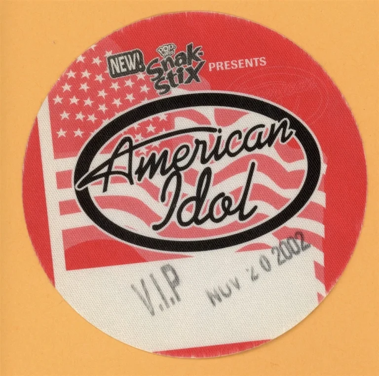 American Idol 2002 Season 2 Concert Tour VIP Backstage Pass