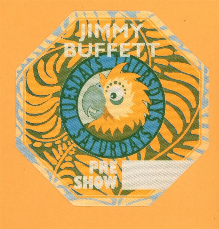 Jimmy Buffett 1999 Tuesdays, Thursdays Concert Tour Preshow Backstage Pass
