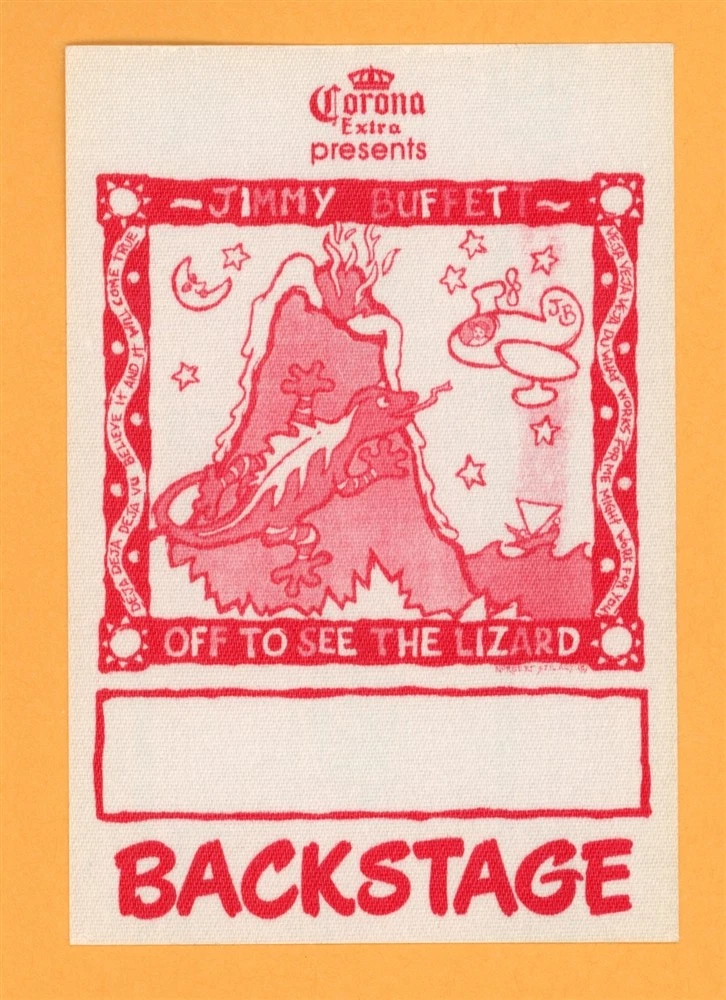 Jimmy Buffett 1989 Off To See The Lizard Concert Tour Backstage Pass