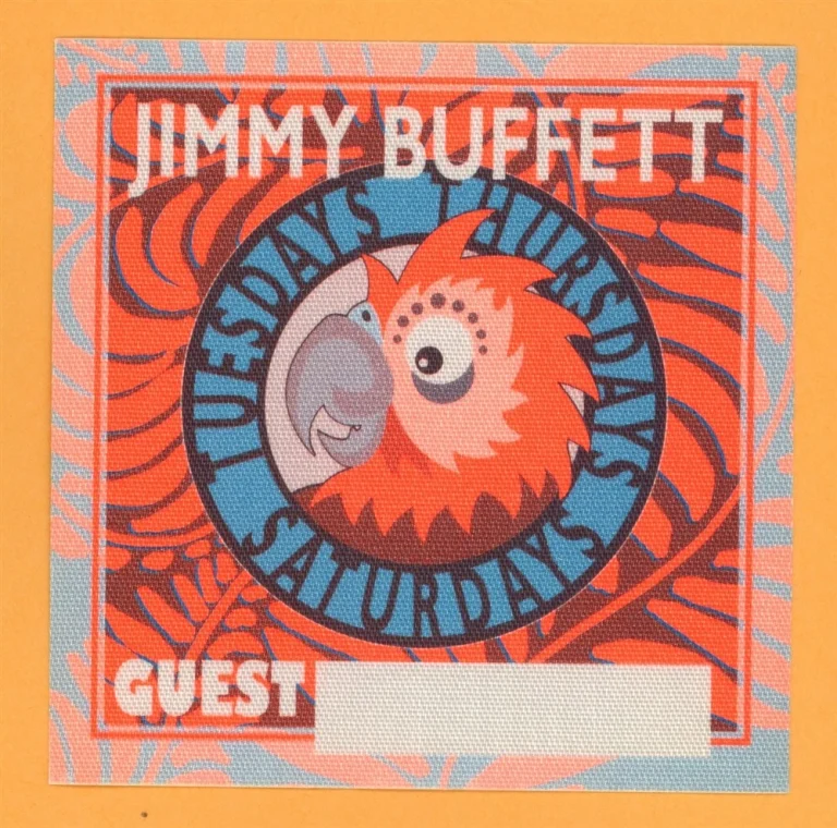 Jimmy Buffett 1999 Tuesdays, Thursdays Concert Tour Guest Backstage Pass