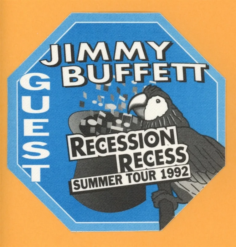 Jimmy Buffett 1992 Recession Recess Concert Tour Guest Backstage Pass