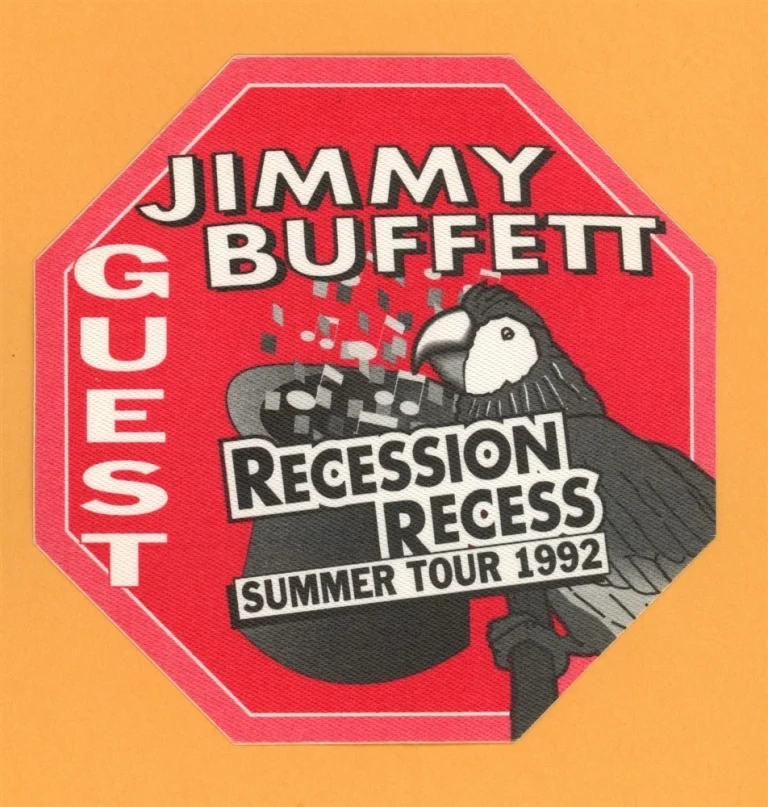 Jimmy Buffett 1992 Recession Recess Concert Tour Guest Backstage Pass