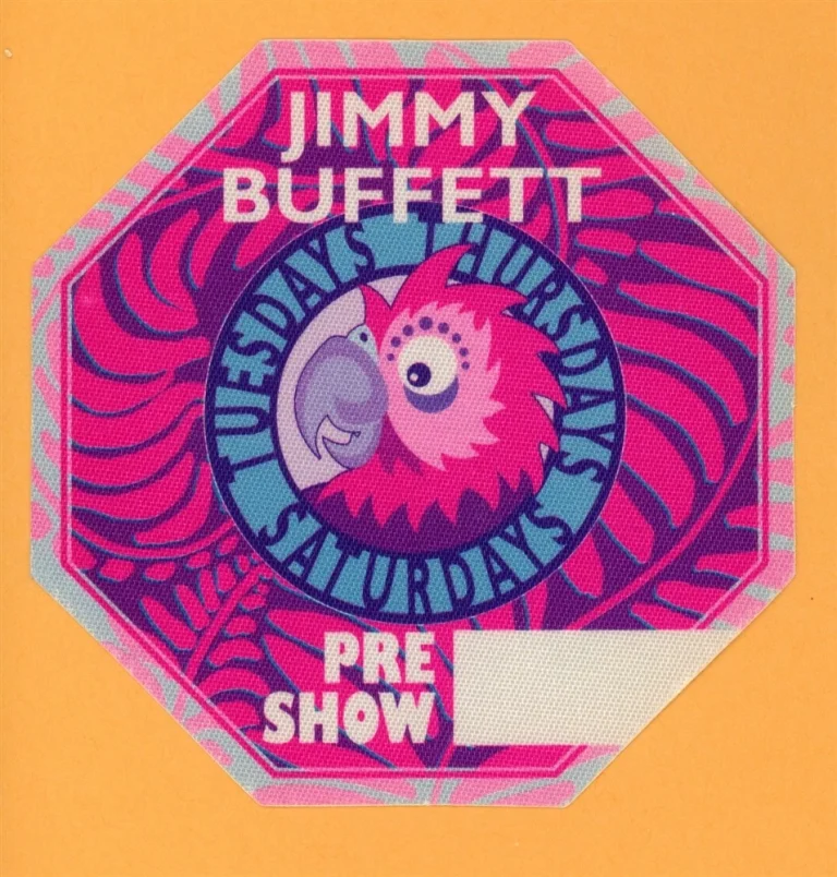 Jimmy Buffett 1999 Tuesdays, Thursdays Concert Tour Preshow Backstage Pass