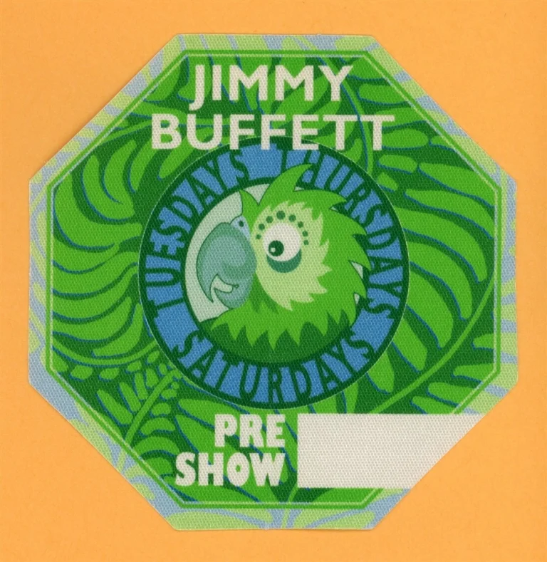 Jimmy Buffett 1999 Tuesdays, Thursdays Concert Tour Preshow Backstage Pass