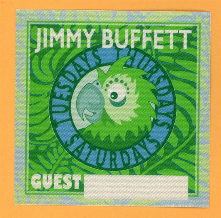 Jimmy Buffett 1999 Tuesdays, Thursdays Concert Tour Guest Backstage Pass