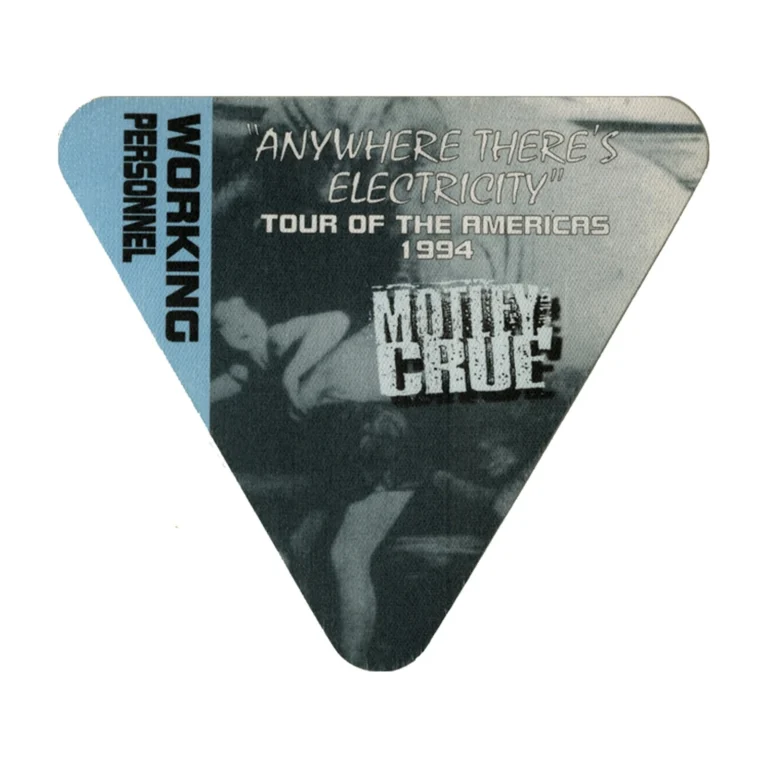 Motley Crue 1994 Anywhere There's Electricity Concert Tour Crew Backstage Pass