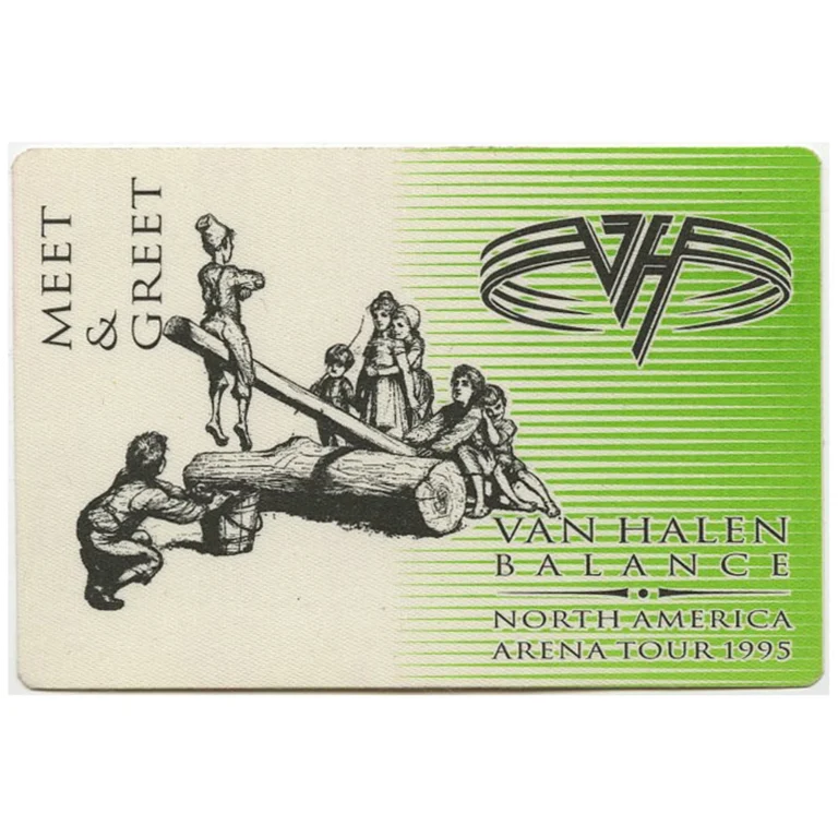 Van Halen 1995 Balance Concert Tour Meet & Greet Backstage Pass