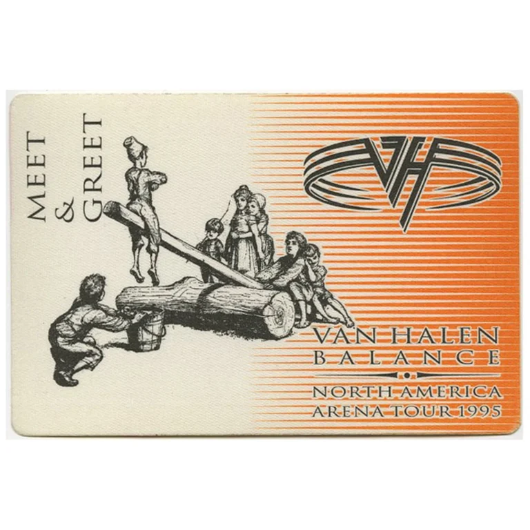 Van Halen 1995 Balance Concert Tour Meet & Greet Backstage Pass