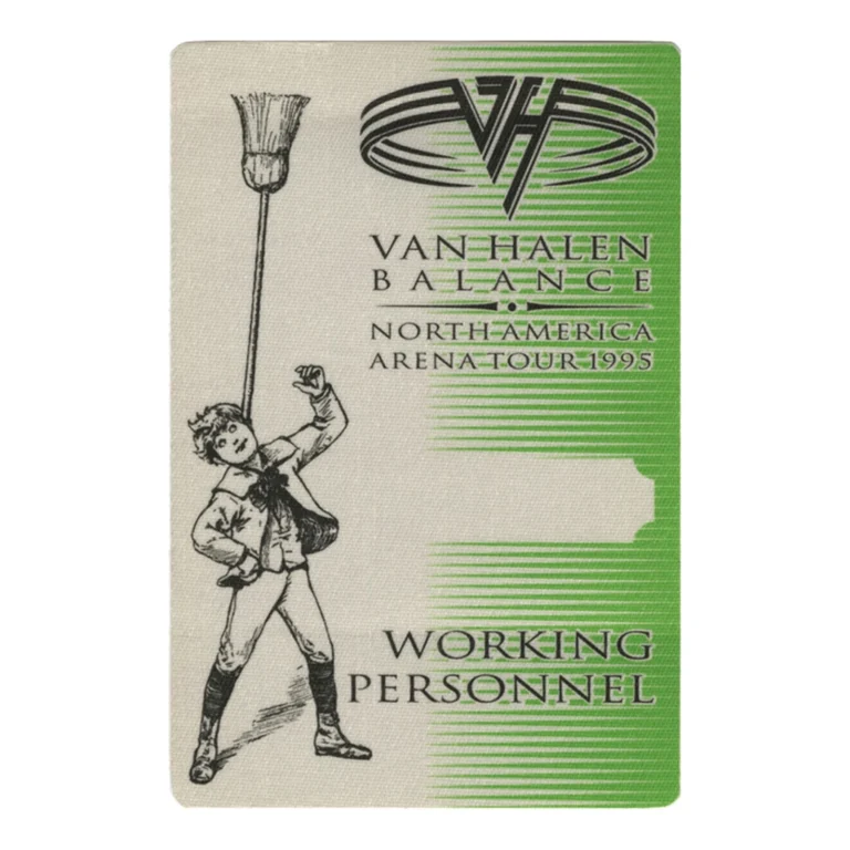 Van Halen 1995 Balance Concert Tour Working Backstage Pass