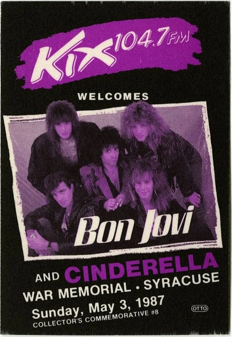 Bon Jovi 1987 w/ Cinderella Concert Tour KIX 104.7 Radio Promo Backstage Pass
