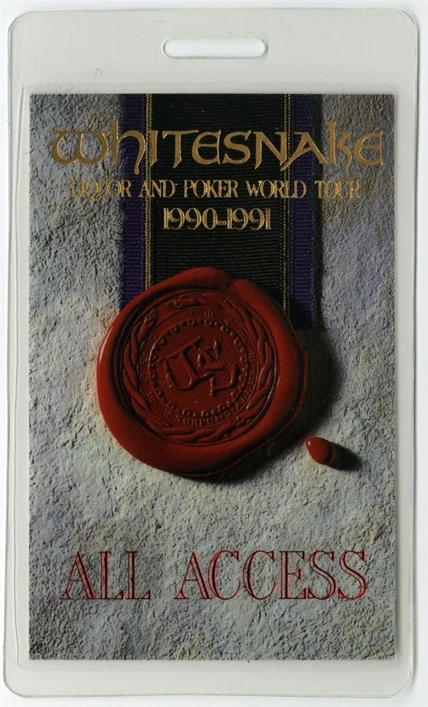 Whitesnake 1990 Slip of the Tongue Concert Tour AA Crew Laminated Backstage Pass