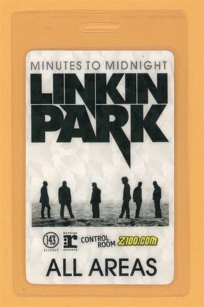 Linkin Park 2007 Minutes To Midnight Tour AA Laminated Backstage Pass - Sparkle