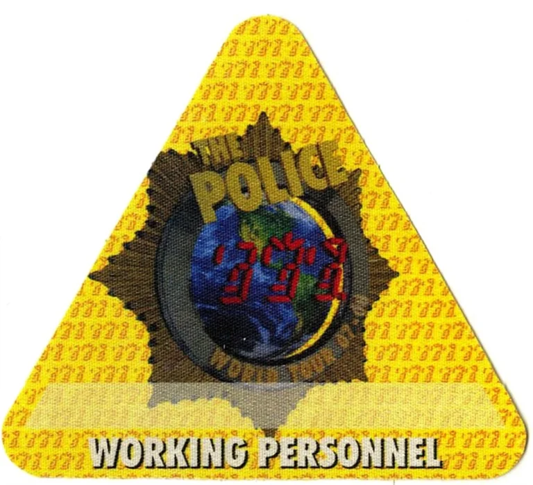 The Police 2007 Reunion Concert Tour Working Backstage Pass