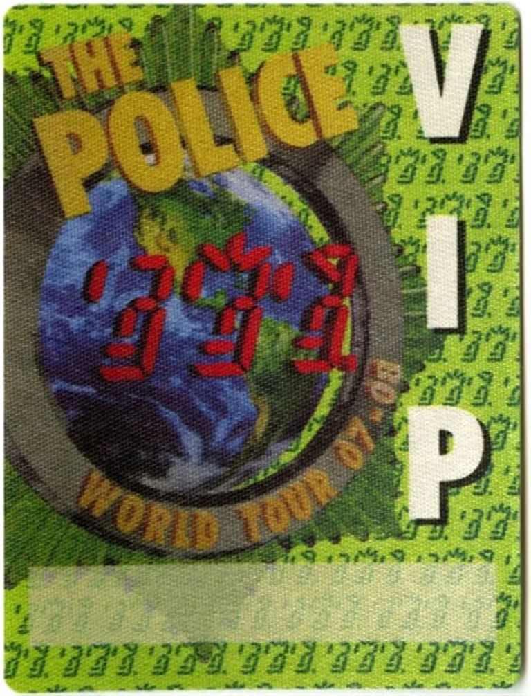 The Police 2007 Reunion Concert Tour Band VIP Backstage Pass
