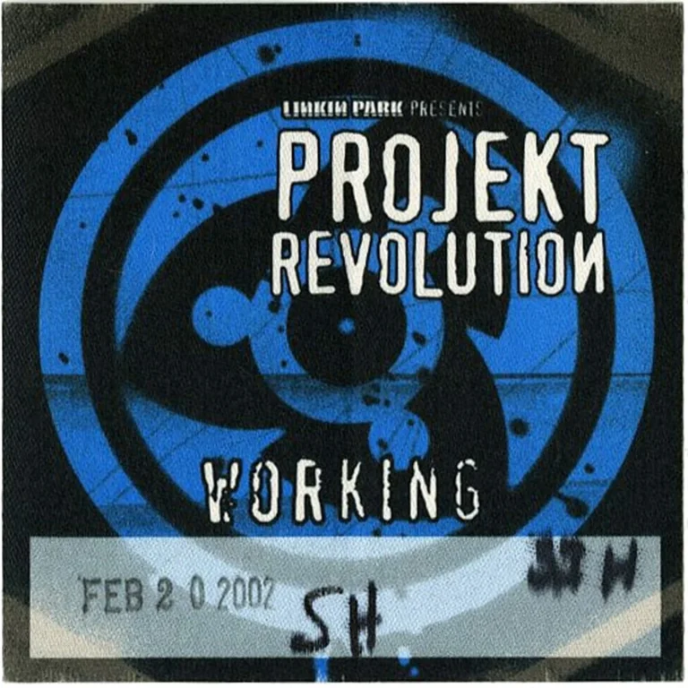 Linkin Park 2002 Projekt Revolution Concert Tour Working Backstage Pass