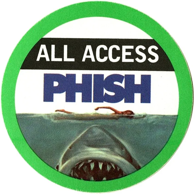 Phish 1997 Slip Stitch and Pass Concert Tour All Access Backstage Pass - Jaws