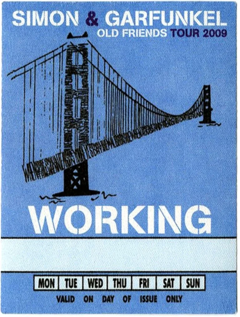 Simon & Garfunkel 2009 Old Friends Concert Tour Working Backstage Pass