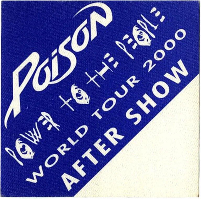 Poison 2000 Crack a Smile Concert Tour After Show Backstage Pass