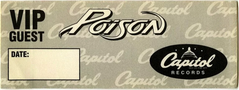 Poison Concert Tour VIP Backstage Pass