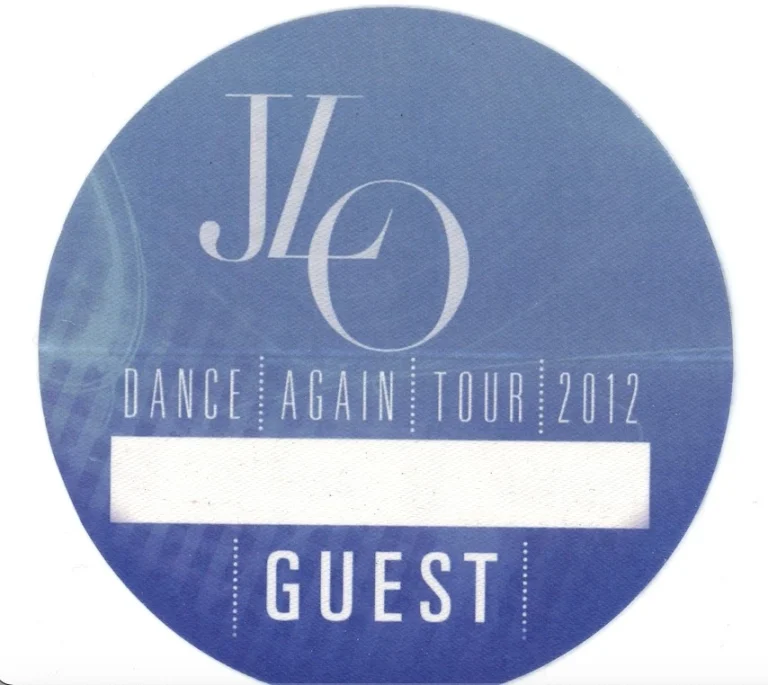 JLO 2012 Dane Again Tour Authentic GUEST Backstage Pass v5
