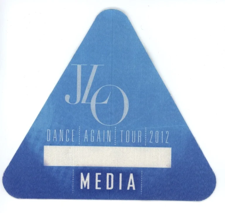 JLO 2012 Dane Again Tour Authentic MEDIA Backstage Pass