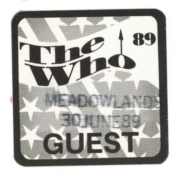 The Who 1989 25th Anniversary Tour MEADOWLANDS Guest Backstage Pass