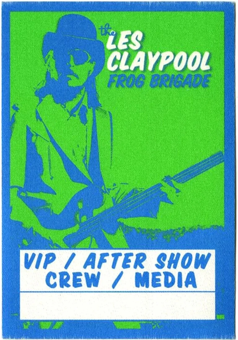 Les Claypool 2002 Purple Onion Concert Tour Working Backstage Pass
