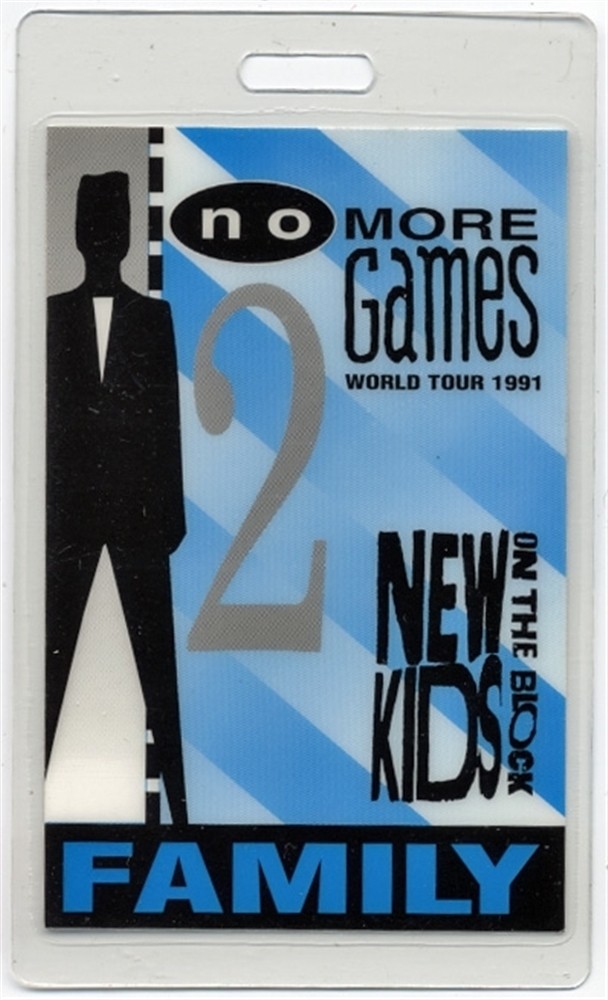 New Kids on the Block 1991 No More Games Concert Tour Laminated Backstage Pass