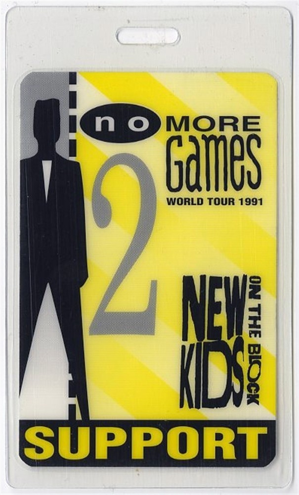 New Kids on the Block 1991 No More Games Concert Tour Laminated Backstage Pass
