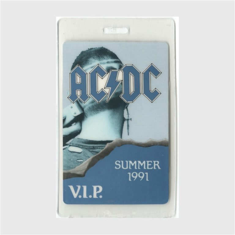 AC/DC 1991 The Razor's Edge Concert Tour VIP Laminated Backstage Pass