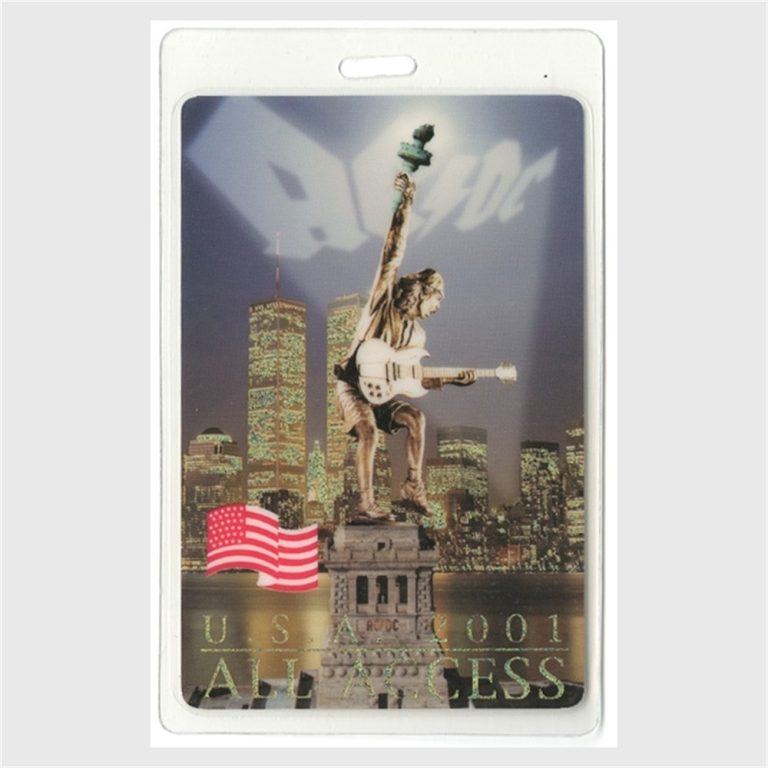 AC/DC 2001 Stiff Upper Lip Concert Tour Laminated Backstage Pass