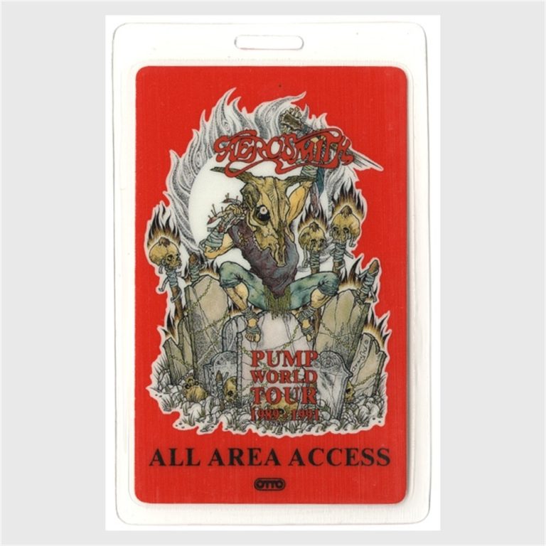 Aerosmith 1989 Pump Concert Tour Vintage Laminated Backstage Pass