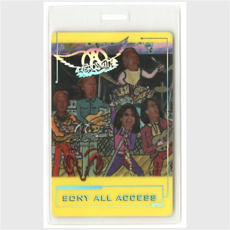 Aerosmith 2001 Just Push Play Concert Tour All Accesss Laminated Backstage Pass