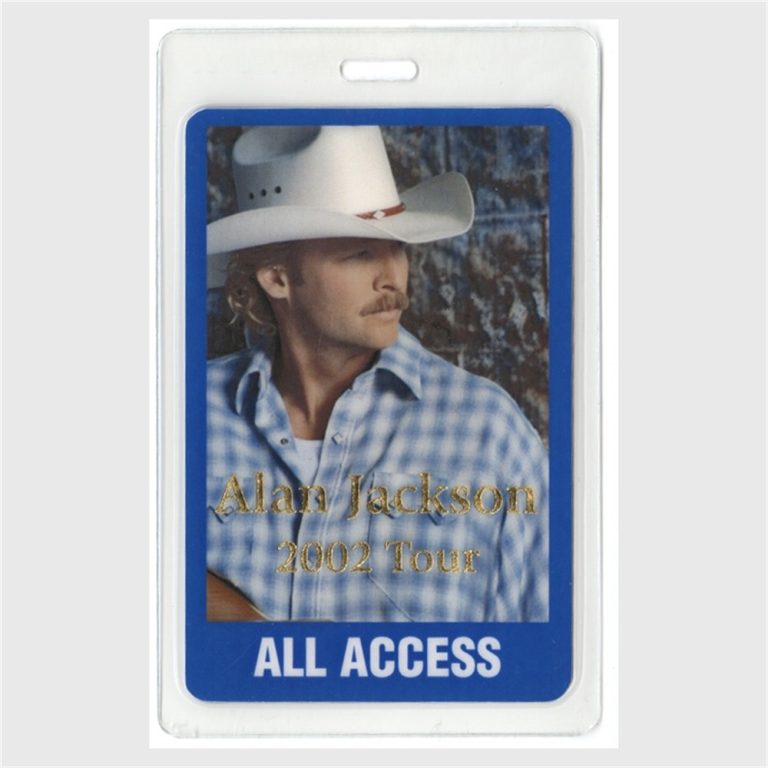 Alan Jackson 2002 DriveConcert Tour All Access Laminated Backstage Pass