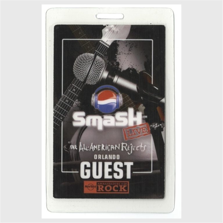 All American Rejects 2007 Concert Laminated Backstage Pass Pepsi Smash