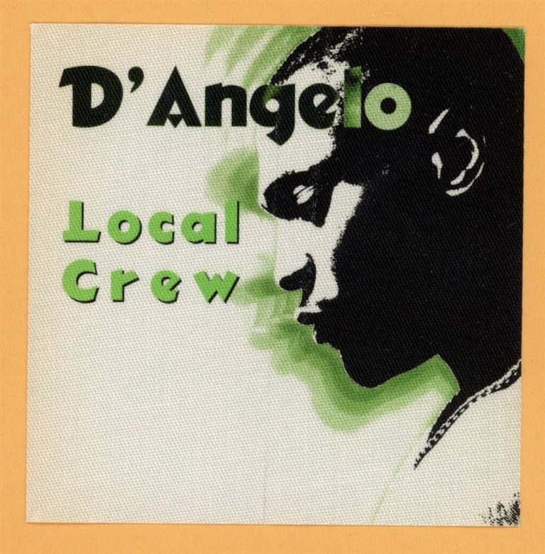 D'Angelo 1996 Brown Sugar Concert Tour CREW Backstage Pass