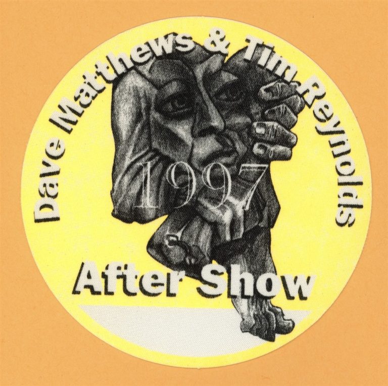 Dave Matthews 1997 Tim Reynolds Concert Tour AFTER SHOW Backstage Pass