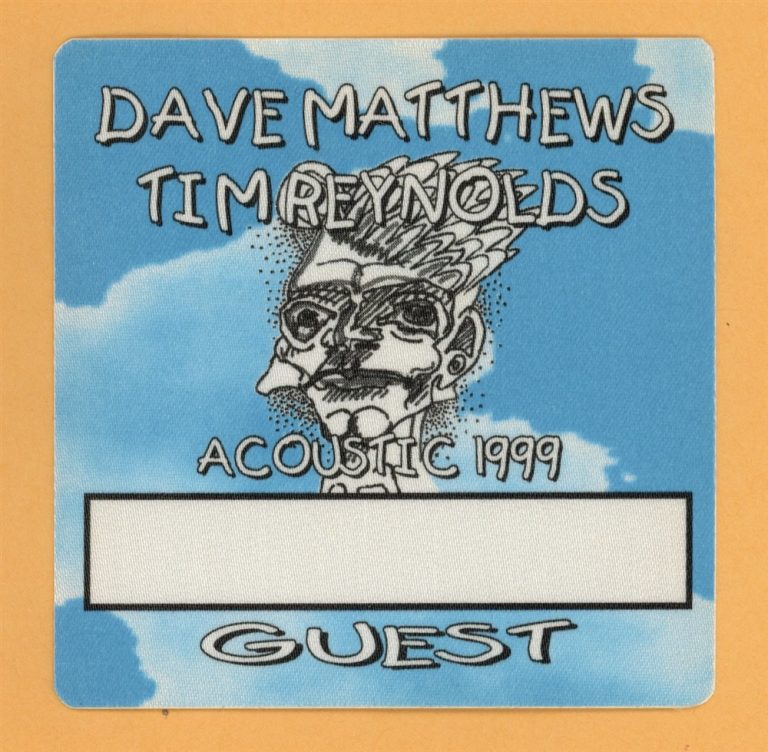 Dave Matthews 1999 Tim Reynolds Concert Tour GUEST Backstage Pass