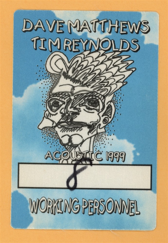Dave Matthews 1999 Tim Reynolds Concert Tour WORKING Backstage Pass