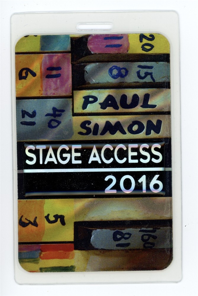 Paul Simon in Concert 2016 STAGE ACCESS Backstage Laminated Pass
