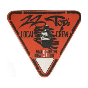 ZZ Top 1997 Continental Safari Concert Tour Local Crew Backstage Pass