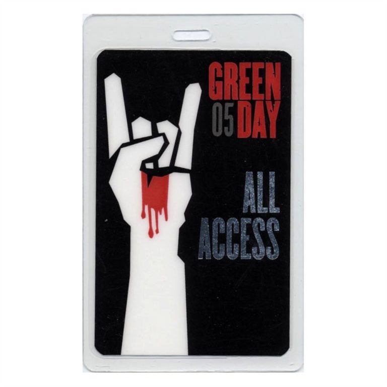 Green Day All Access Laminated Backstage Pass - 2005 American Idiot Tour