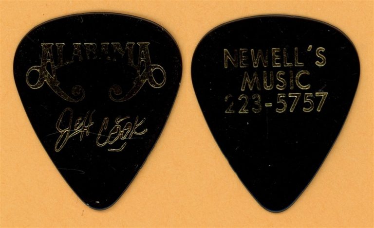 Alabama Jeff Cook Vintage Tour Guitar Pick - RARE Newell's Music Backside
